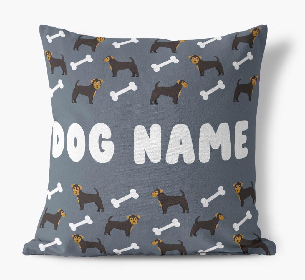 Bone Pattern: Personalized {breedFullName} Canvas Pillow