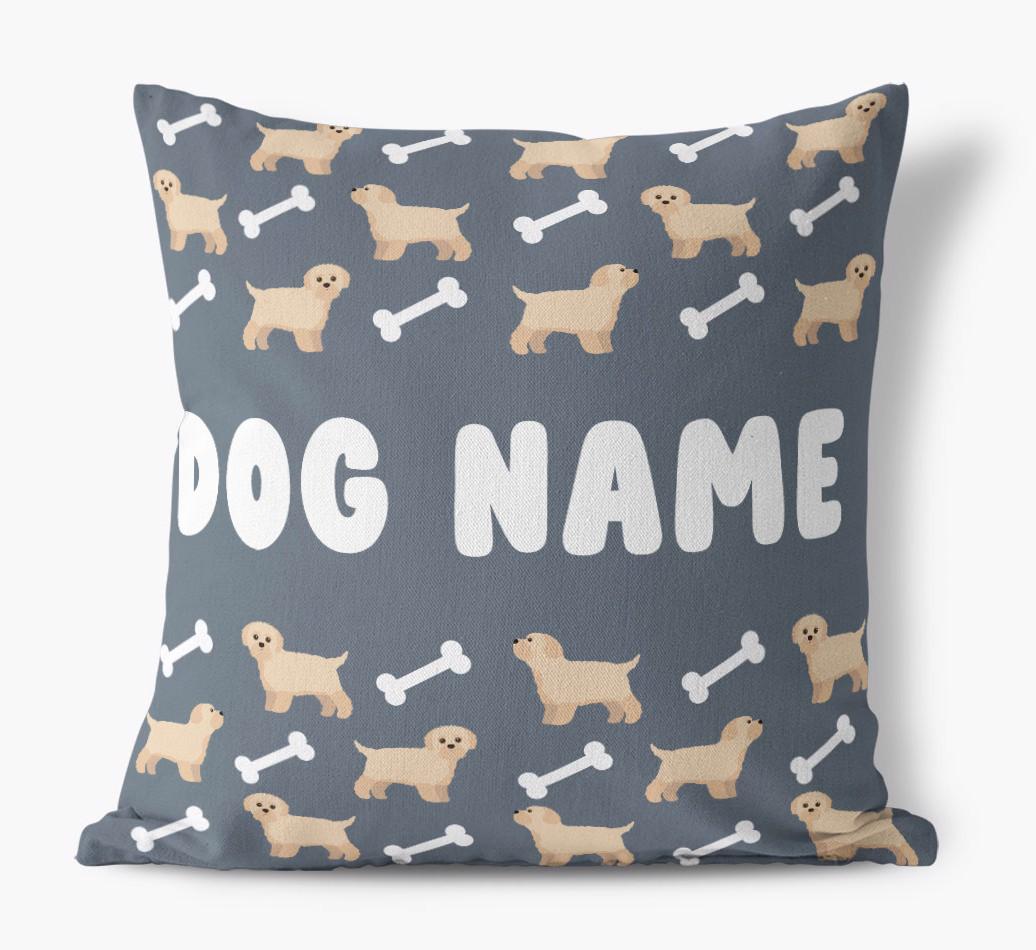 Bone Pattern: Personalized {breedFullName} Canvas Pillow