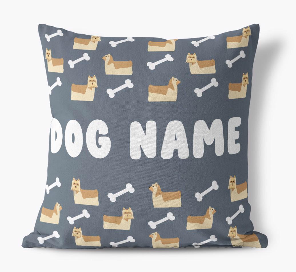 Bone Pattern: Personalized {breedFullName} Canvas Pillow