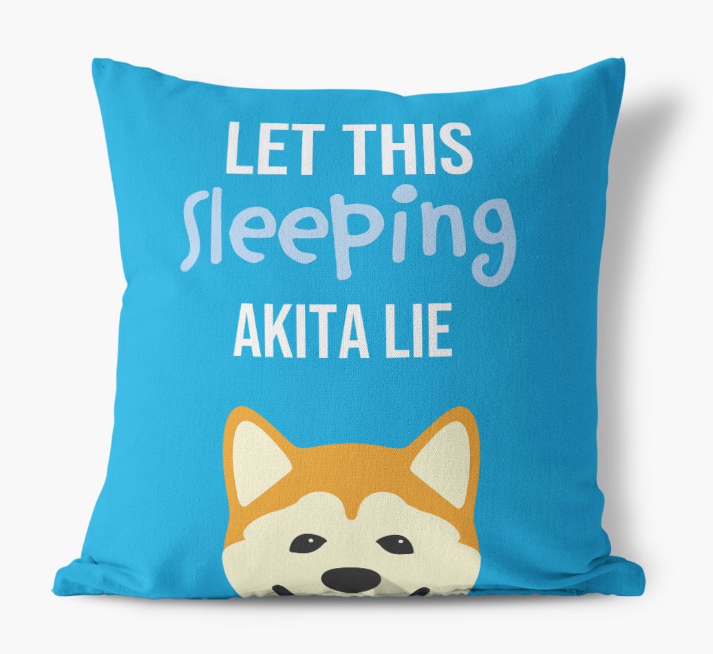 Let This Sleeping {breedShortName} Lie: Personalised Canvas Cushion
