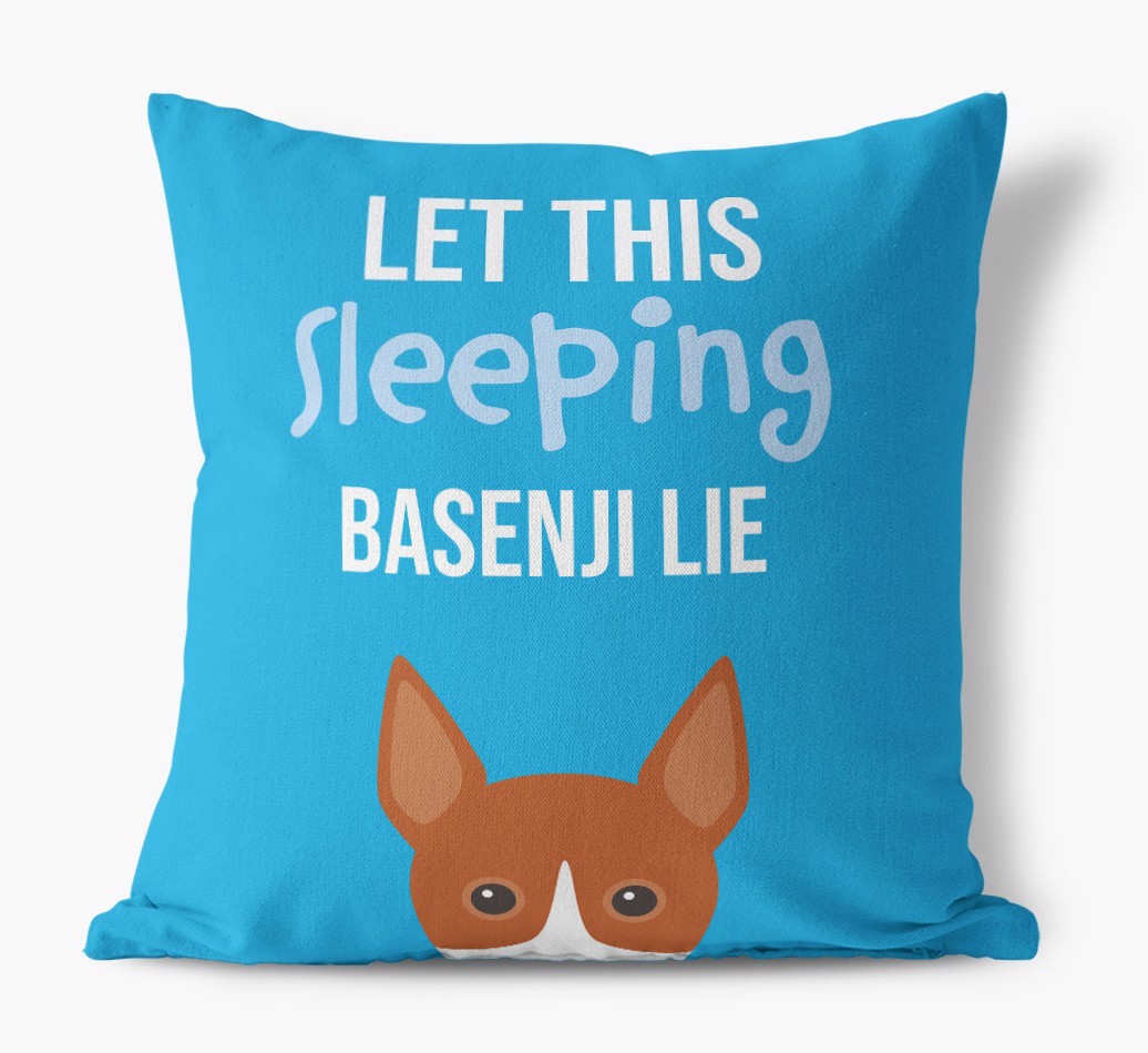 Let This Sleeping {breedShortName} Lie: Personalised Canvas Cushion
