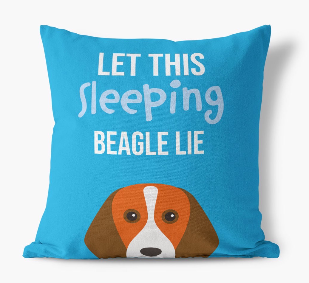 Let This Sleeping {breedShortName} Lie: Personalised Canvas Cushion