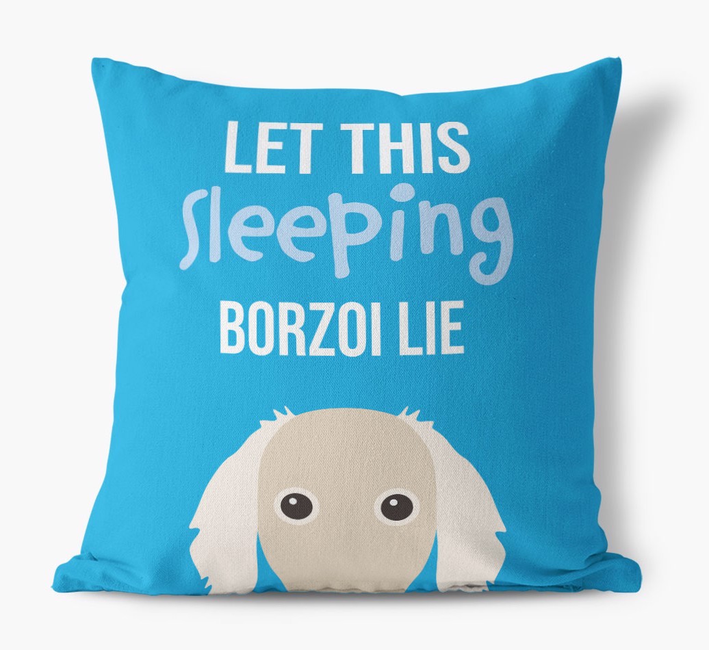 Let This Sleeping {breedShortName} Lie: Personalised Canvas Cushion