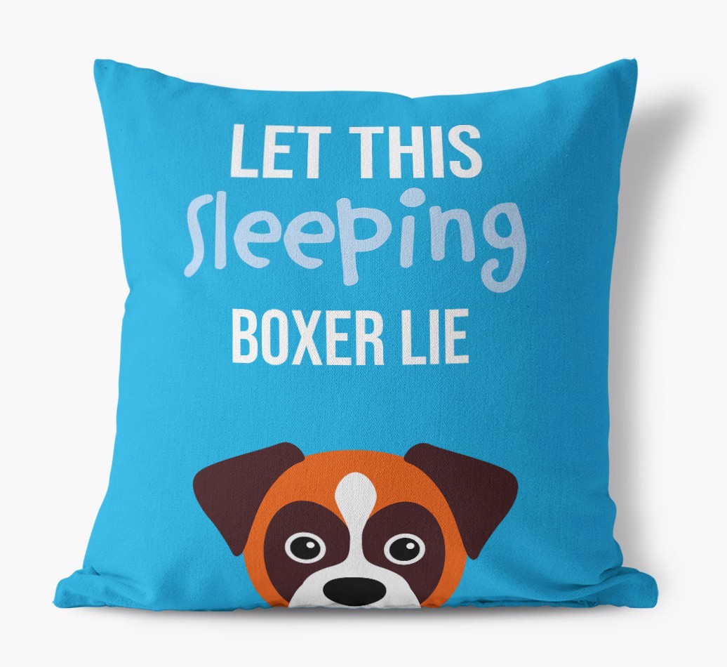 Let This Sleeping {breedShortName} Lie: Personalised Canvas Cushion