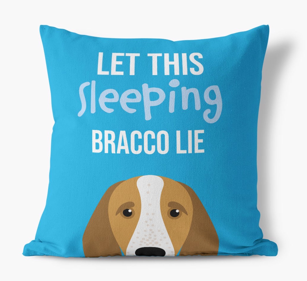 Let This Sleeping {breedShortName} Lie: Personalised Canvas Cushion