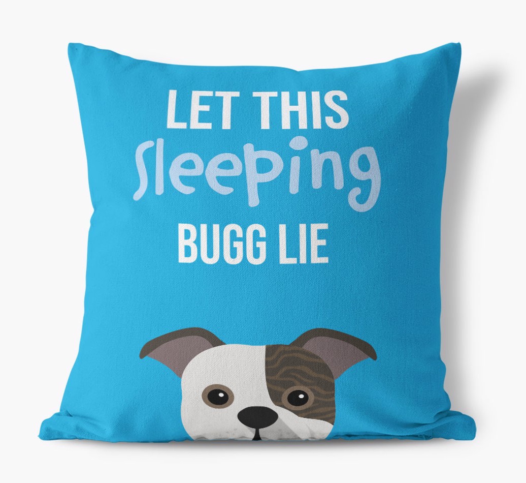 Let This Sleeping {breedShortName} Lie: Personalised Canvas Cushion