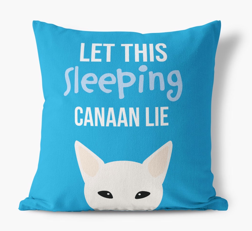 Let This Sleeping {breedShortName} Lie: Personalised Canvas Cushion