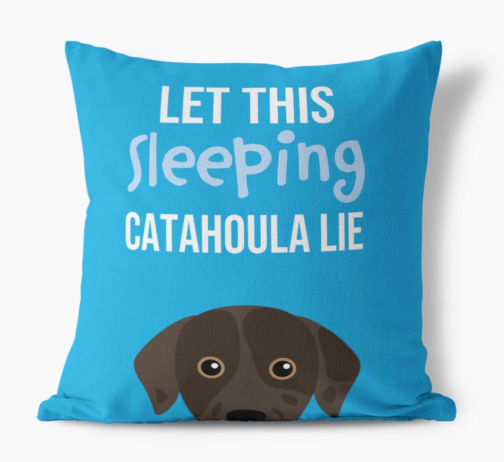 Let This Sleeping {breedShortName} Lie: Personalized Canvas Pillow