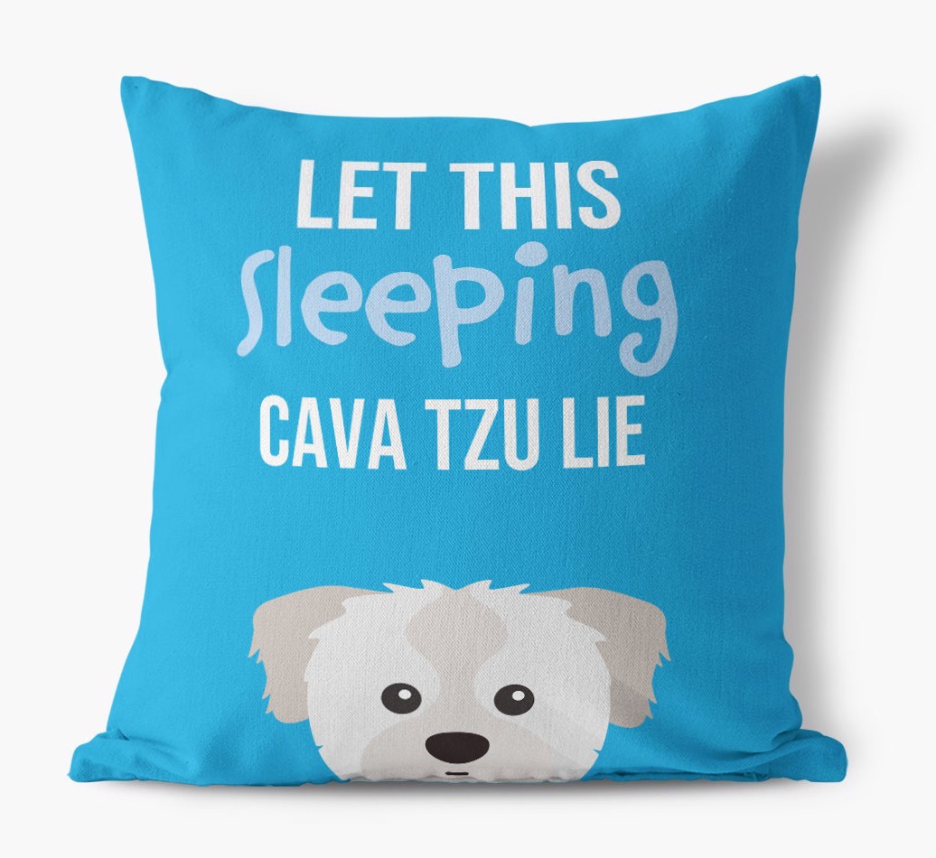 Let This Sleeping {breedShortName} Lie: Personalised Canvas Cushion