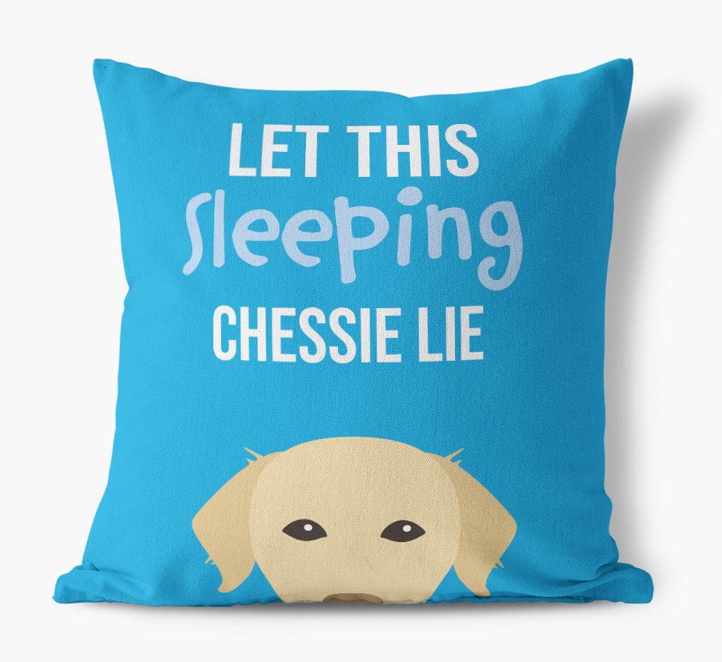 Let This Sleeping {breedShortName} Lie: Personalised Canvas Cushion