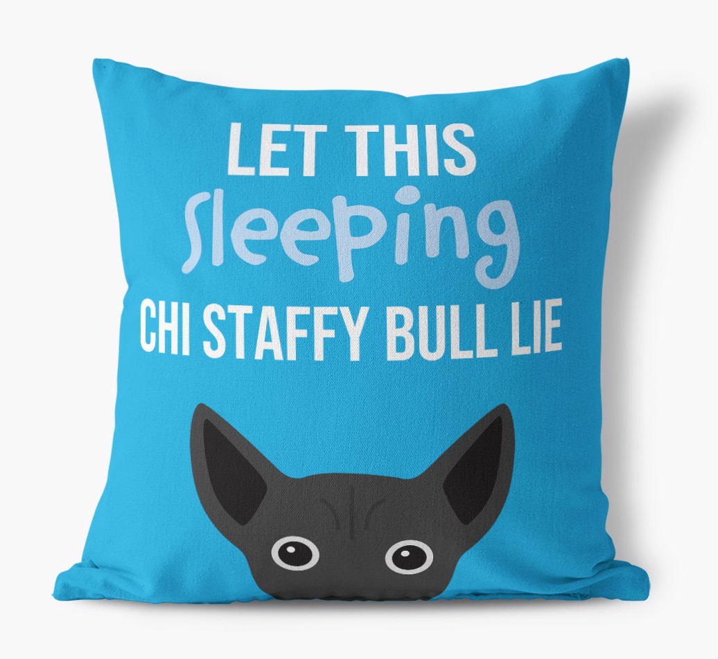 Let This Sleeping {breedShortName} Lie: Personalised Canvas Cushion