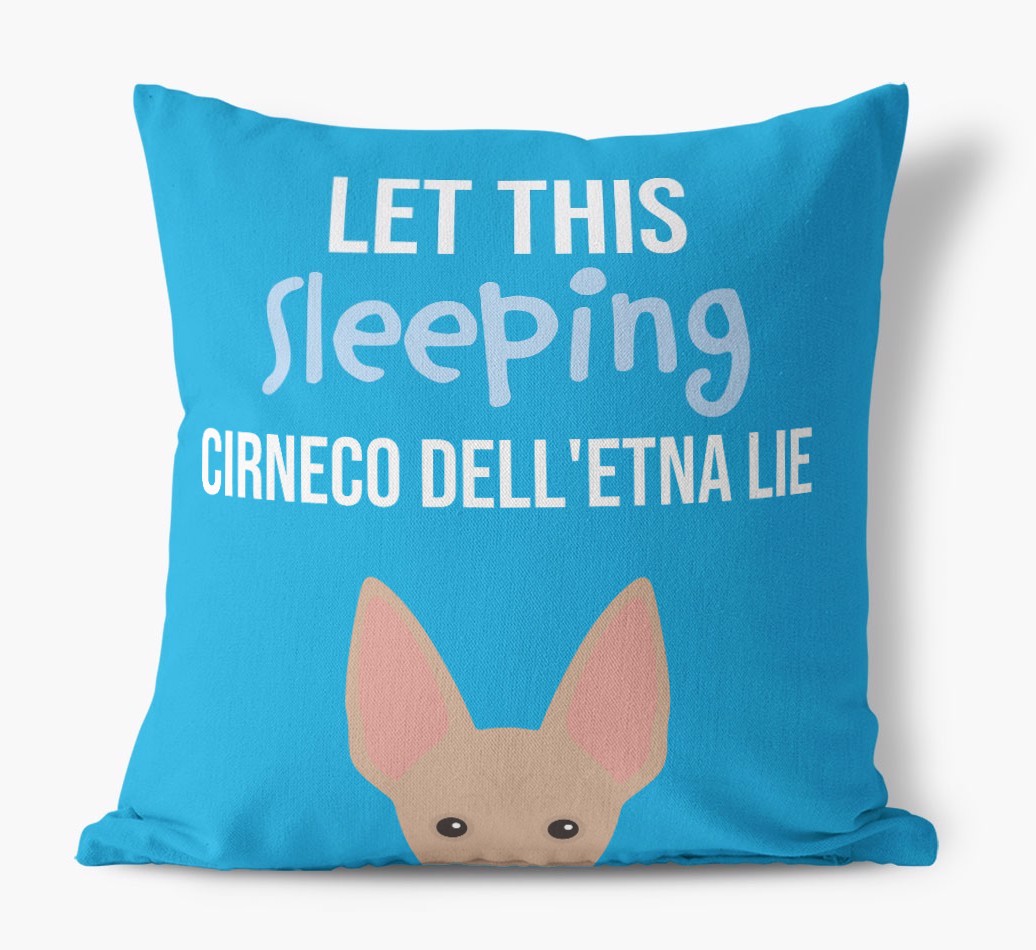 Let This Sleeping {breedShortName} Lie: Personalised Canvas Cushion