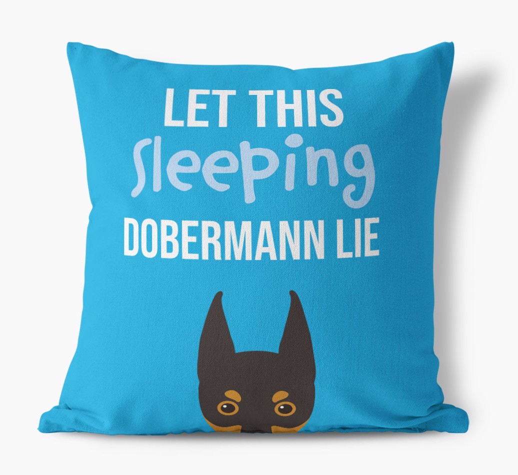 Let This Sleeping {breedShortName} Lie: Personalised Canvas Cushion