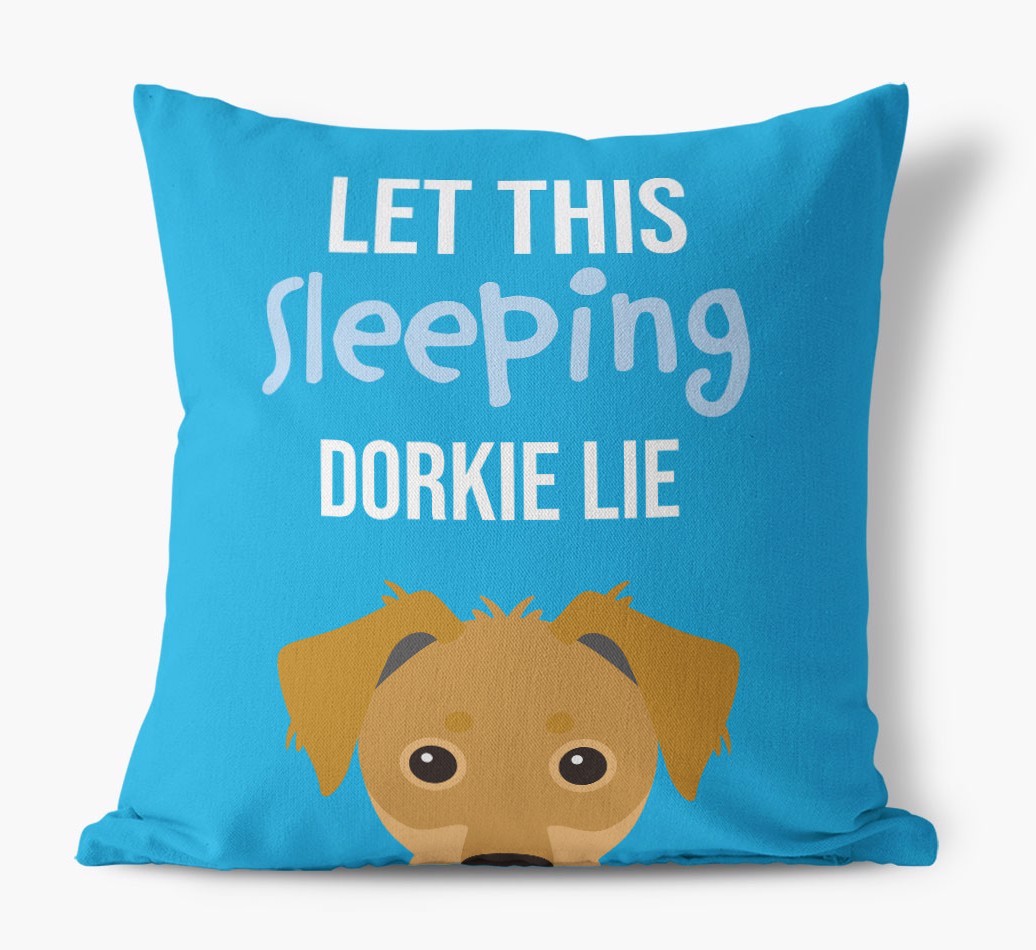 Let This Sleeping {breedShortName} Lie: Personalised Canvas Cushion