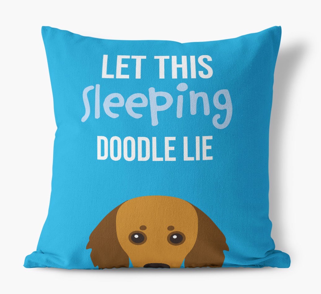 Let This Sleeping {breedShortName} Lie: Personalised Canvas Cushion
