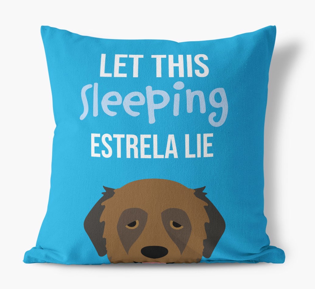 Let This Sleeping {breedShortName} Lie: Personalised Canvas Cushion