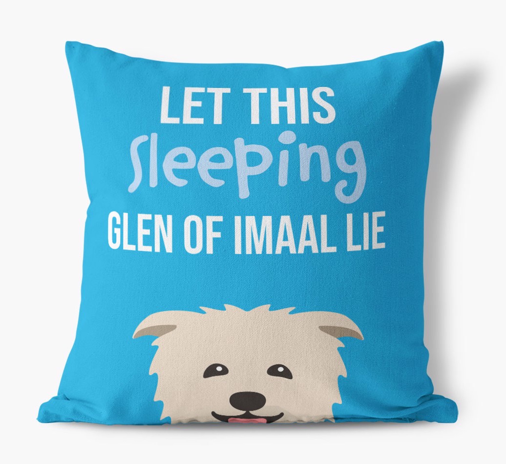 Let This Sleeping {breedShortName} Lie: Personalised Canvas Cushion