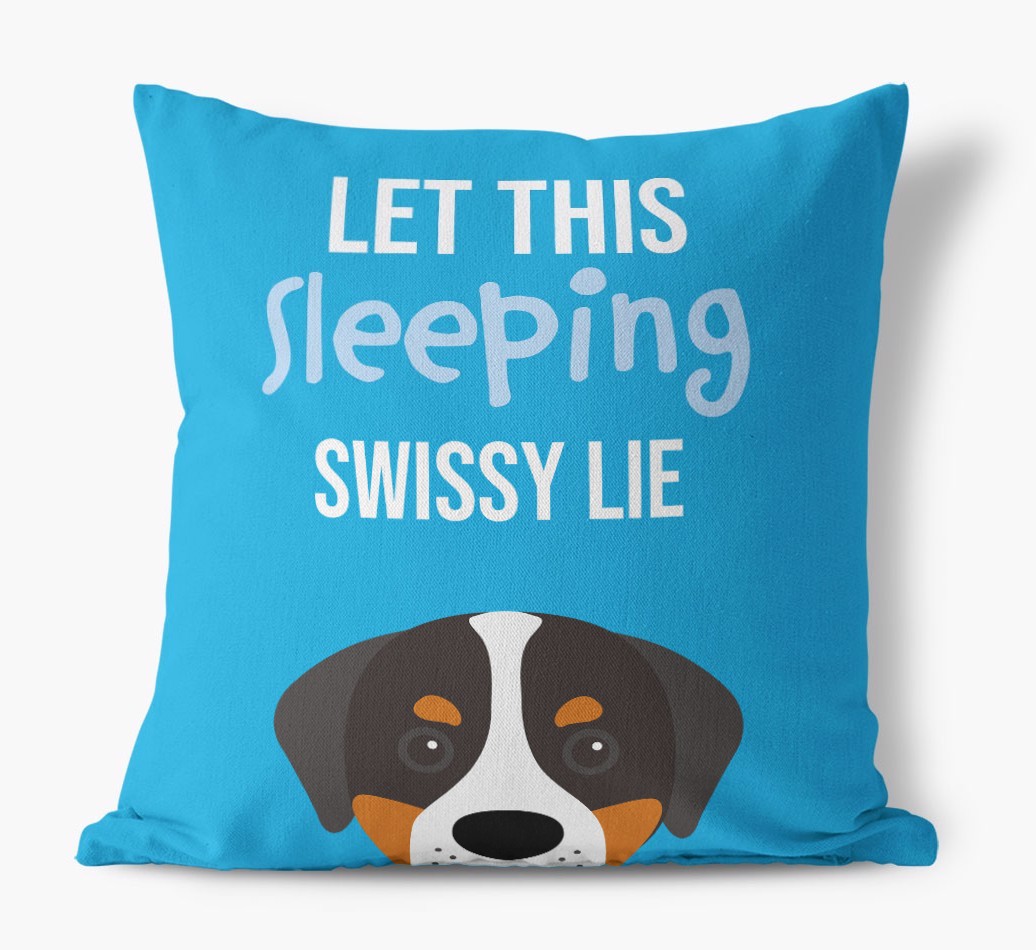 Let This Sleeping {breedShortName} Lie: Personalised Canvas Cushion