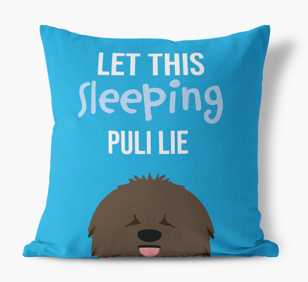 Let This Sleeping {breedShortName} Lie: Personalised Canvas Cushion