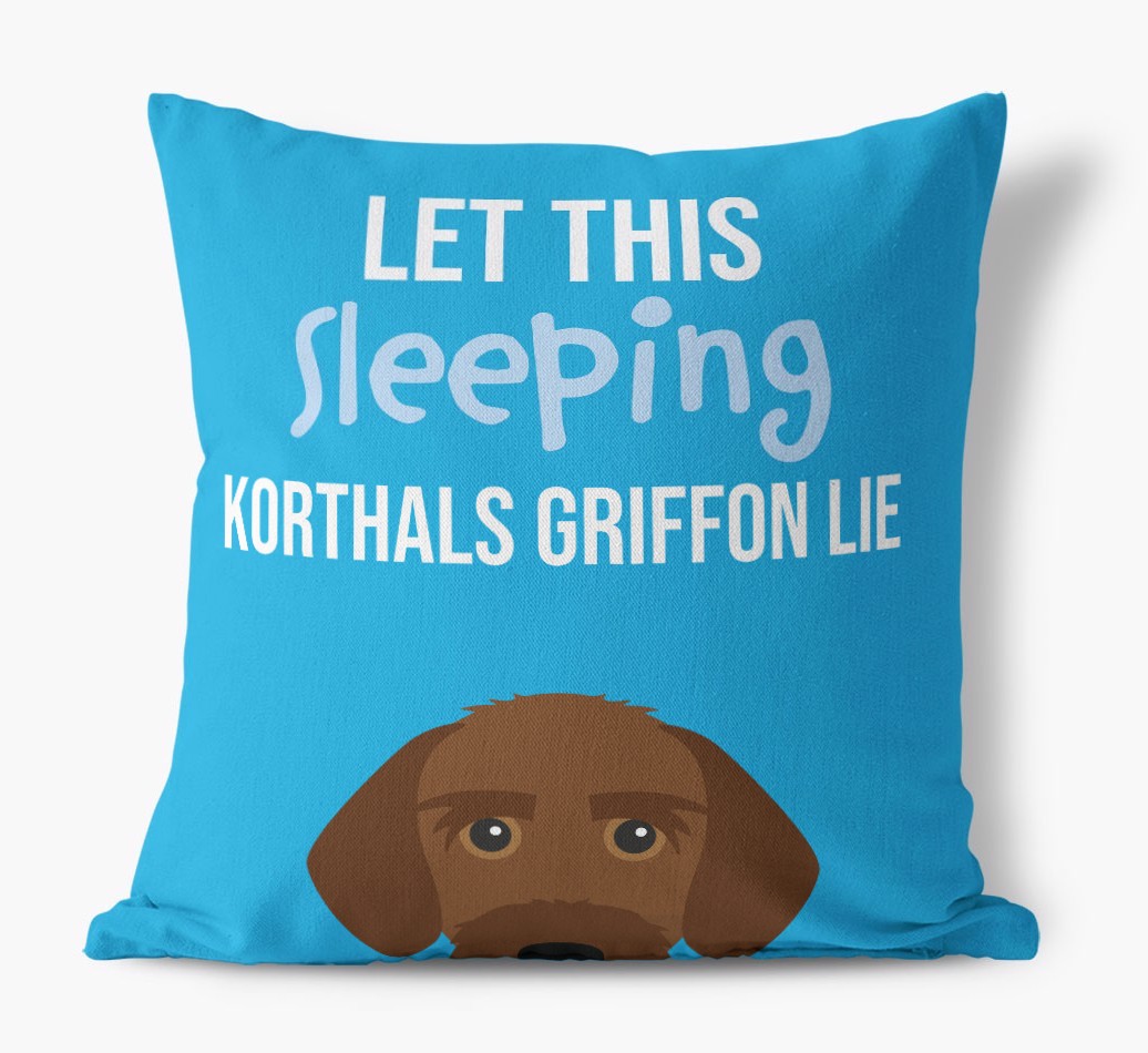 Let This Sleeping {breedShortName} Lie: Personalised Canvas Cushion