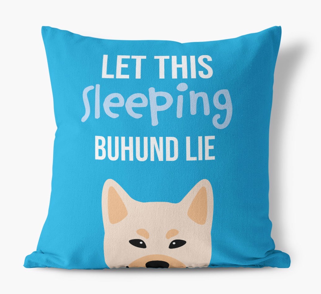 Let This Sleeping {breedShortName} Lie: Personalised Canvas Cushion