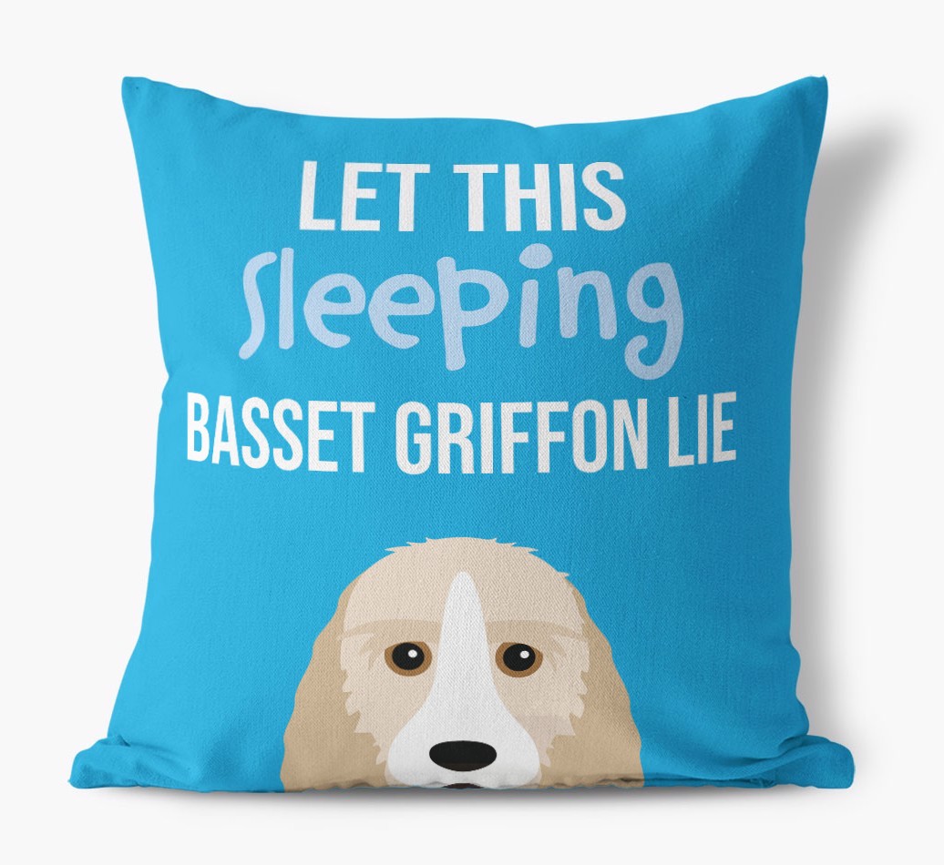 Let This Sleeping {breedShortName} Lie: Personalised Canvas Cushion