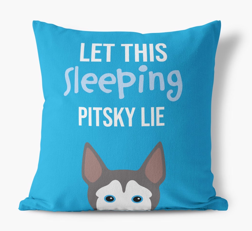 Let This Sleeping {breedShortName} Lie: Personalised Canvas Cushion