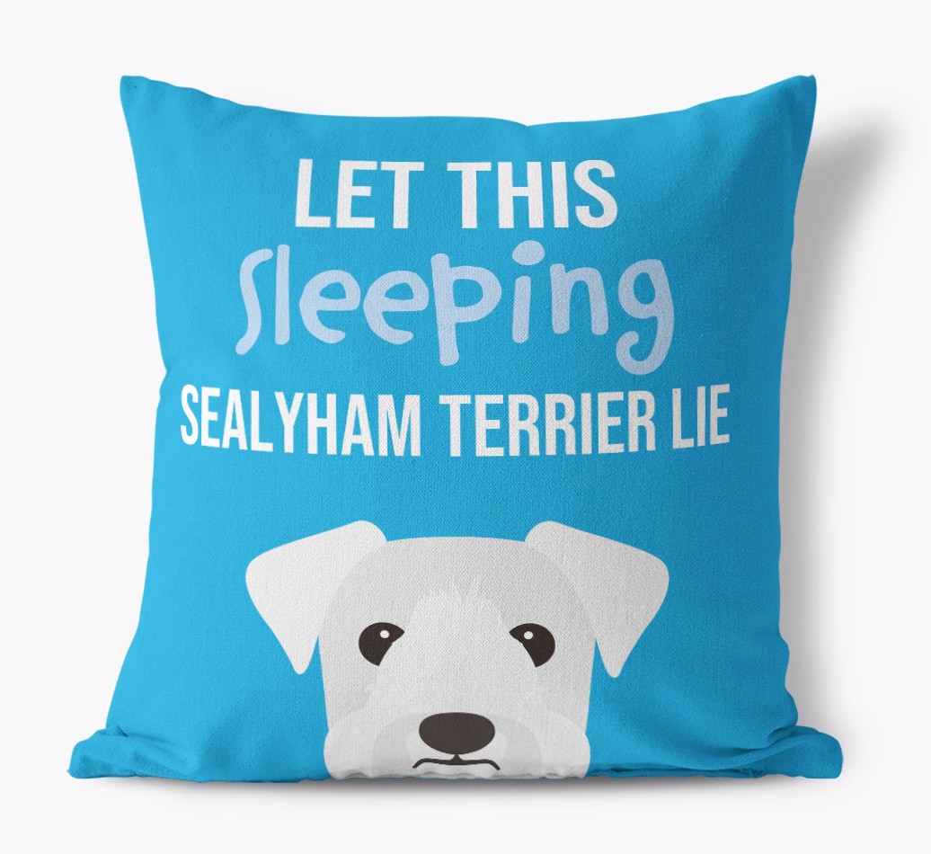 Let This Sleeping {breedShortName} Lie: Personalised Canvas Cushion