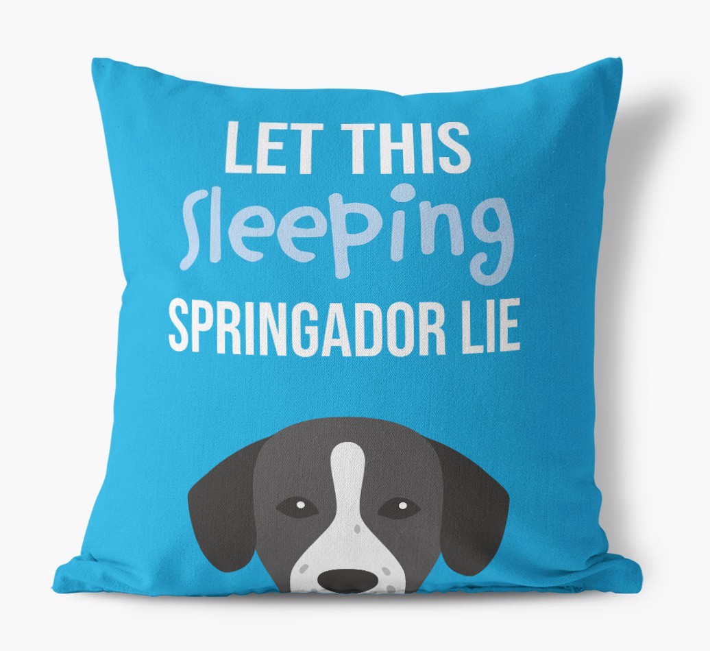 Let This Sleeping {breedShortName} Lie: Personalised Canvas Cushion