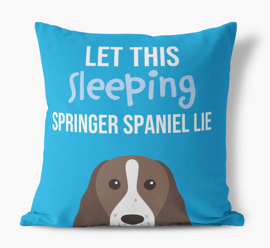 Let This Sleeping {breedShortName} Lie: Personalised Canvas Cushion