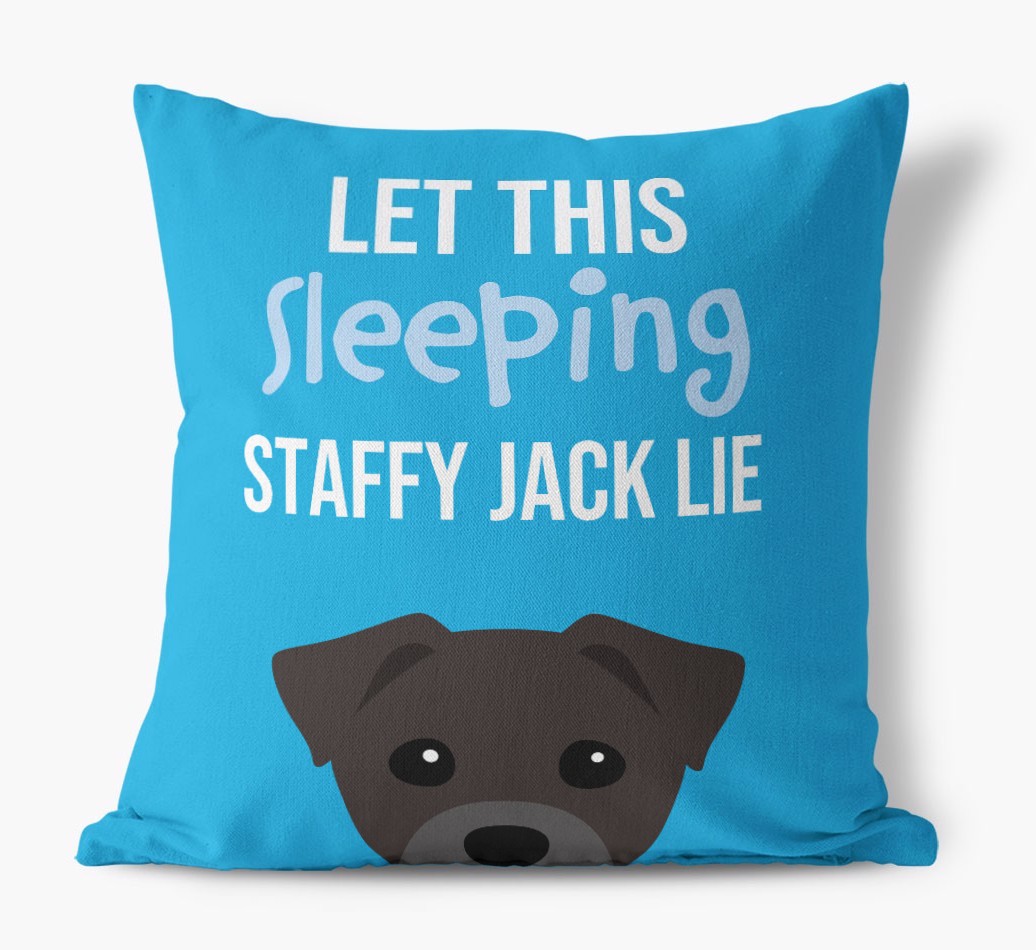 Let This Sleeping {breedShortName} Lie: Personalised Canvas Cushion