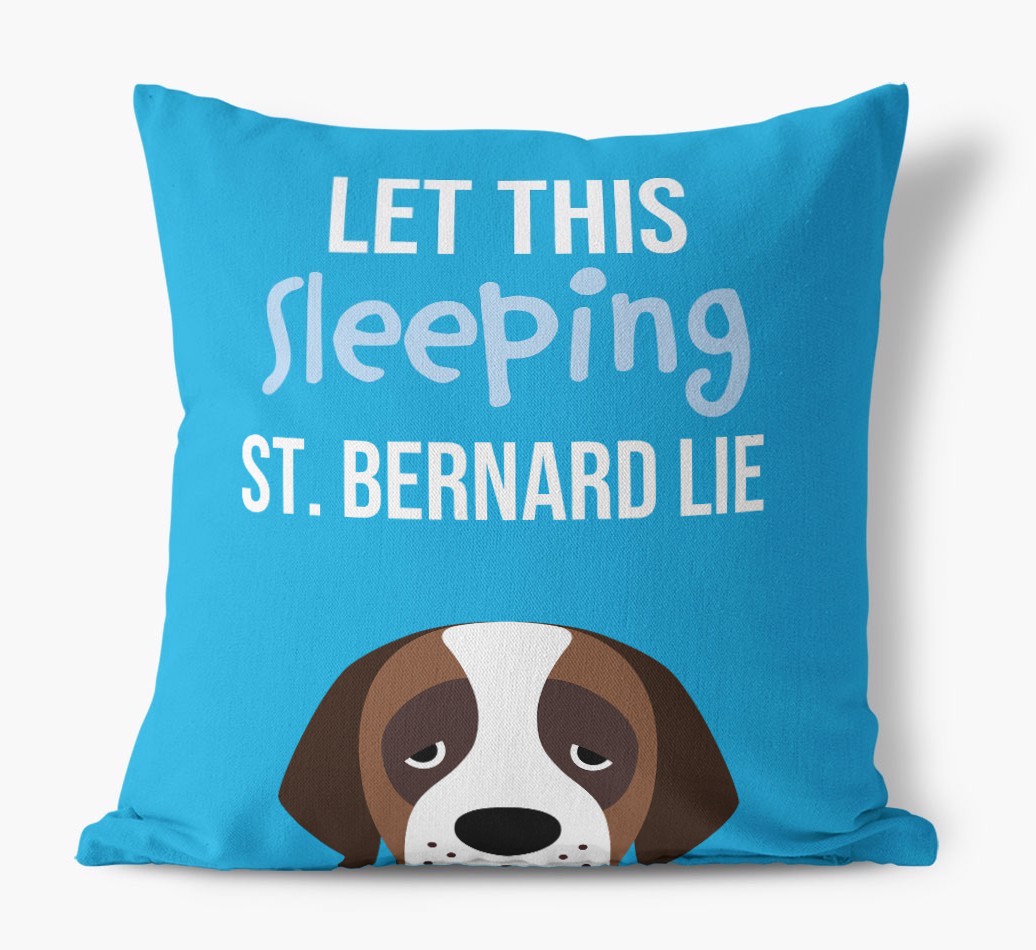 Let This Sleeping {breedShortName} Lie: Personalised Canvas Cushion
