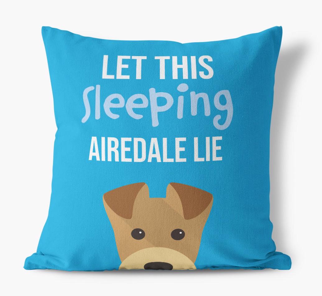 Let This Sleeping {breedShortName} Lie: Personalized Canvas Pillow