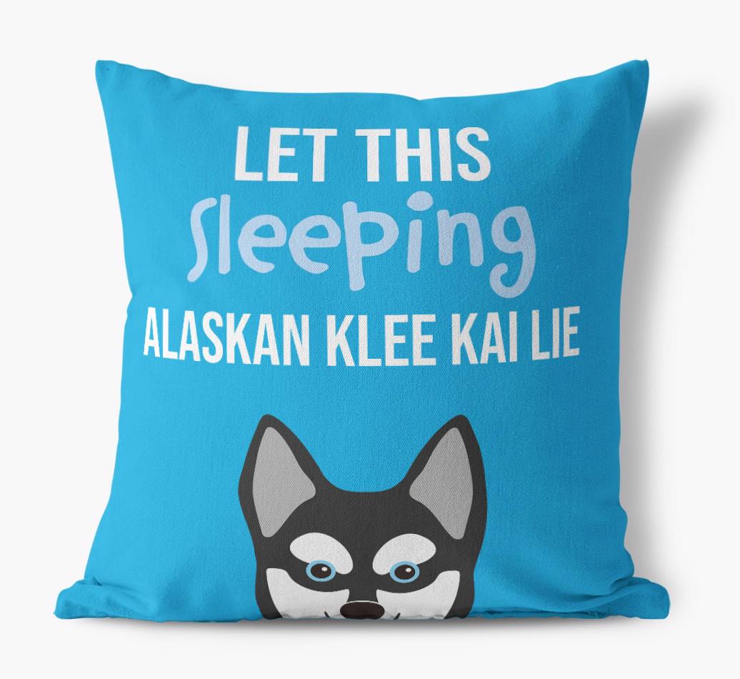 Let This Sleeping {breedShortName} Lie: Personalized Canvas Pillow