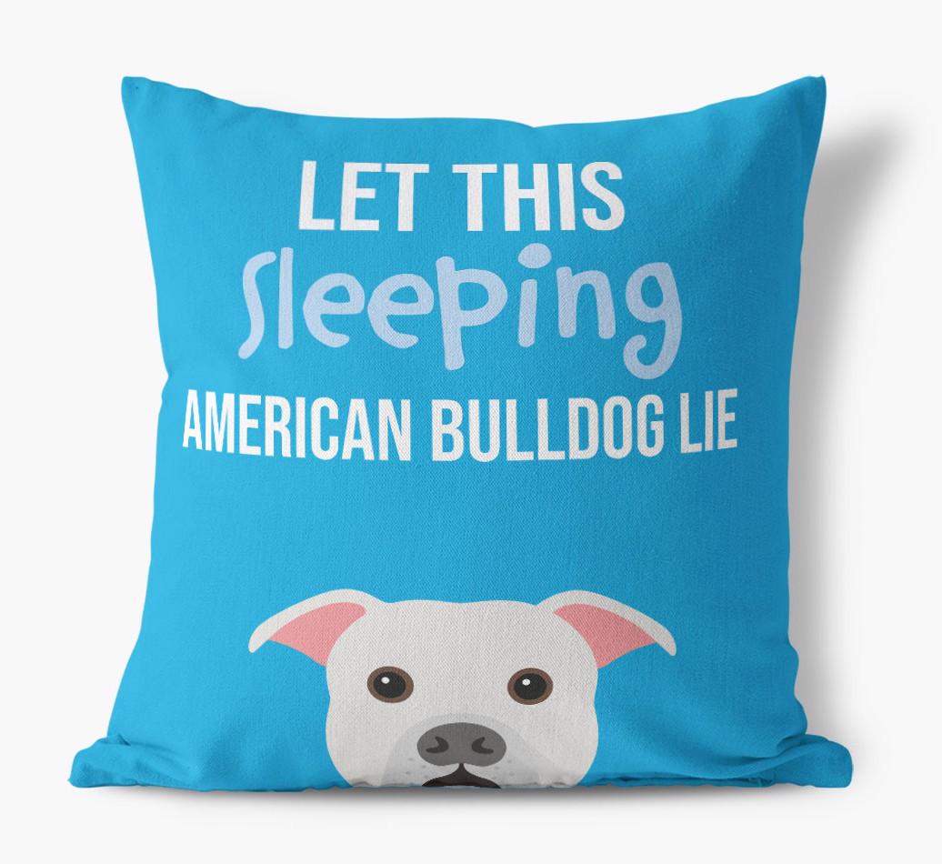 Let This Sleeping {breedShortName} Lie: Personalized Canvas Pillow