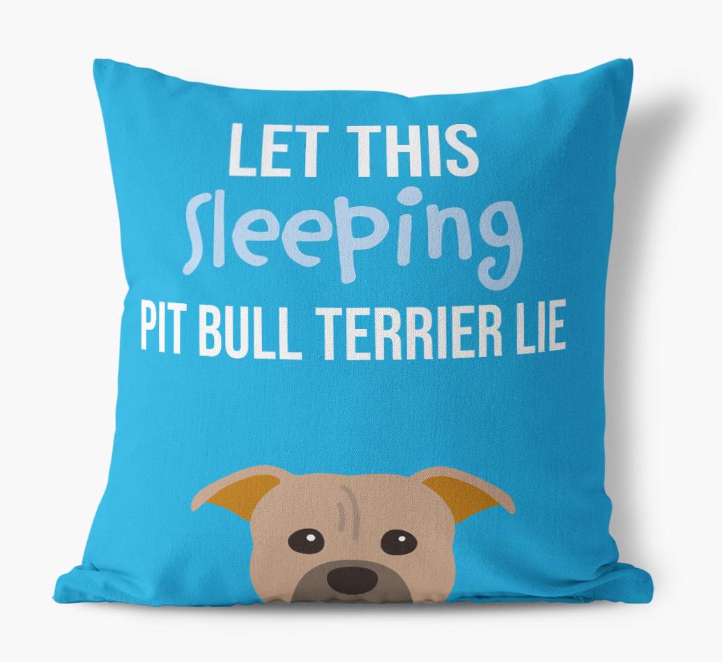 Let This Sleeping {breedShortName} Lie: Personalized Canvas Pillow