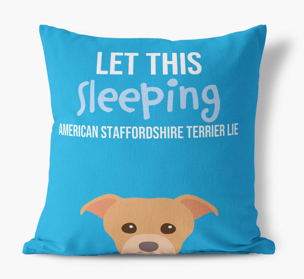 Let This Sleeping {breedShortName} Lie: Personalized Canvas Pillow