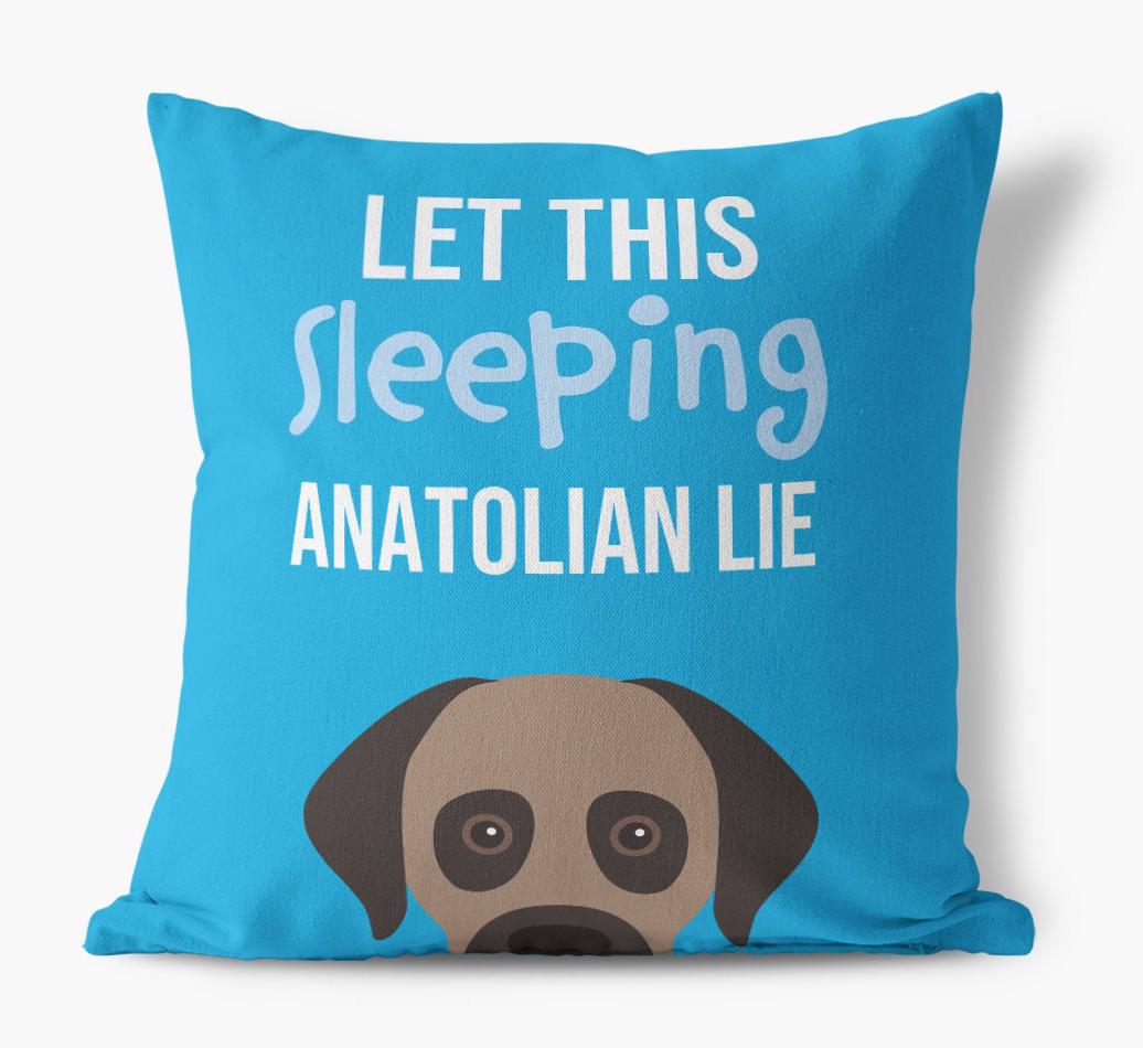 Let This Sleeping {breedShortName} Lie: Personalized Canvas Pillow