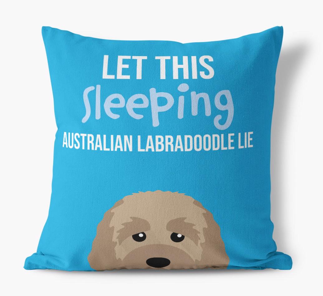 Let This Sleeping {breedShortName} Lie: Personalized Canvas Pillow