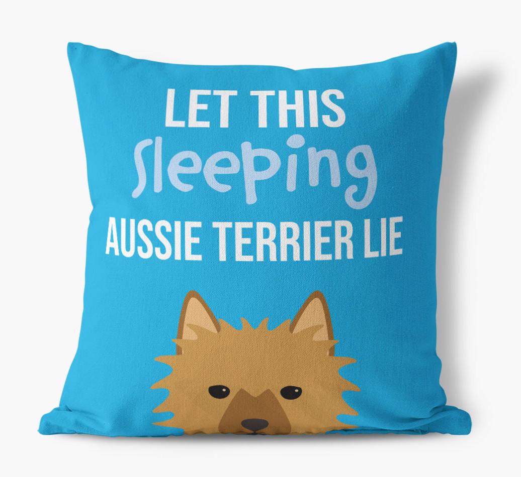 Let This Sleeping {breedShortName} Lie: Personalized Canvas Pillow