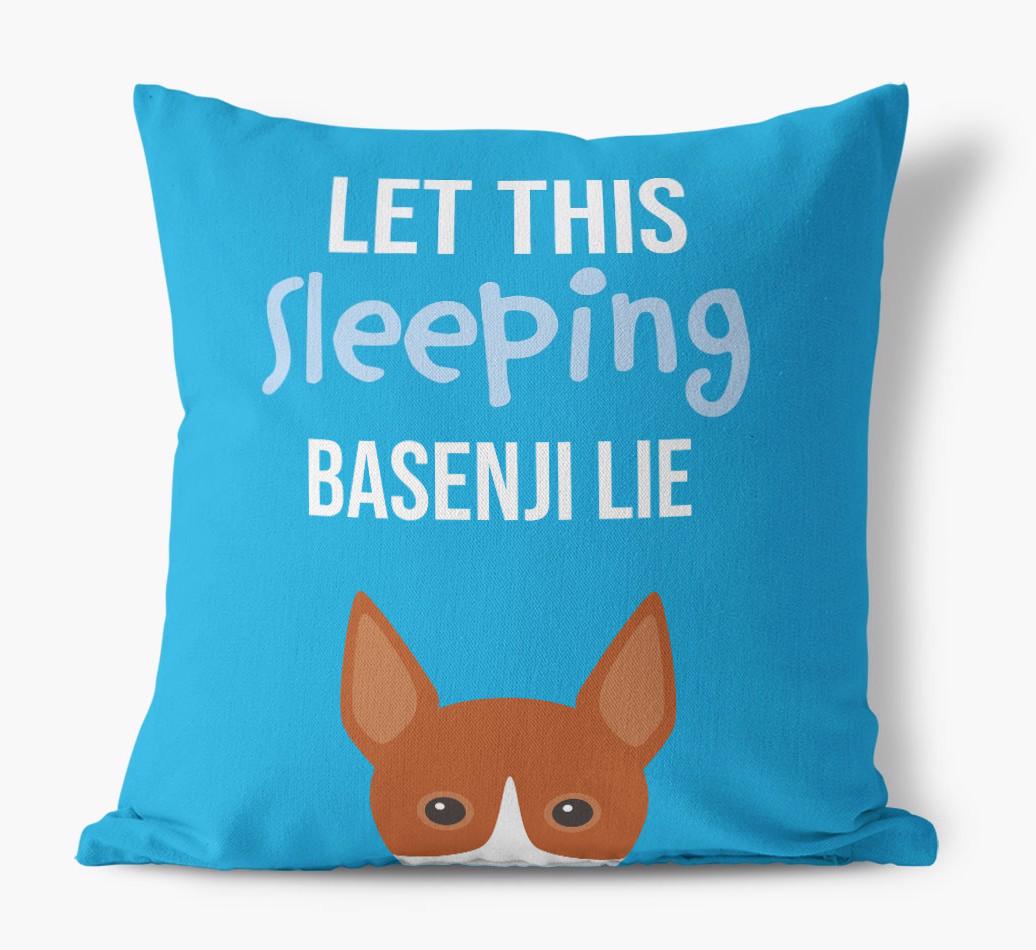 Let This Sleeping {breedShortName} Lie: Personalized Canvas Pillow