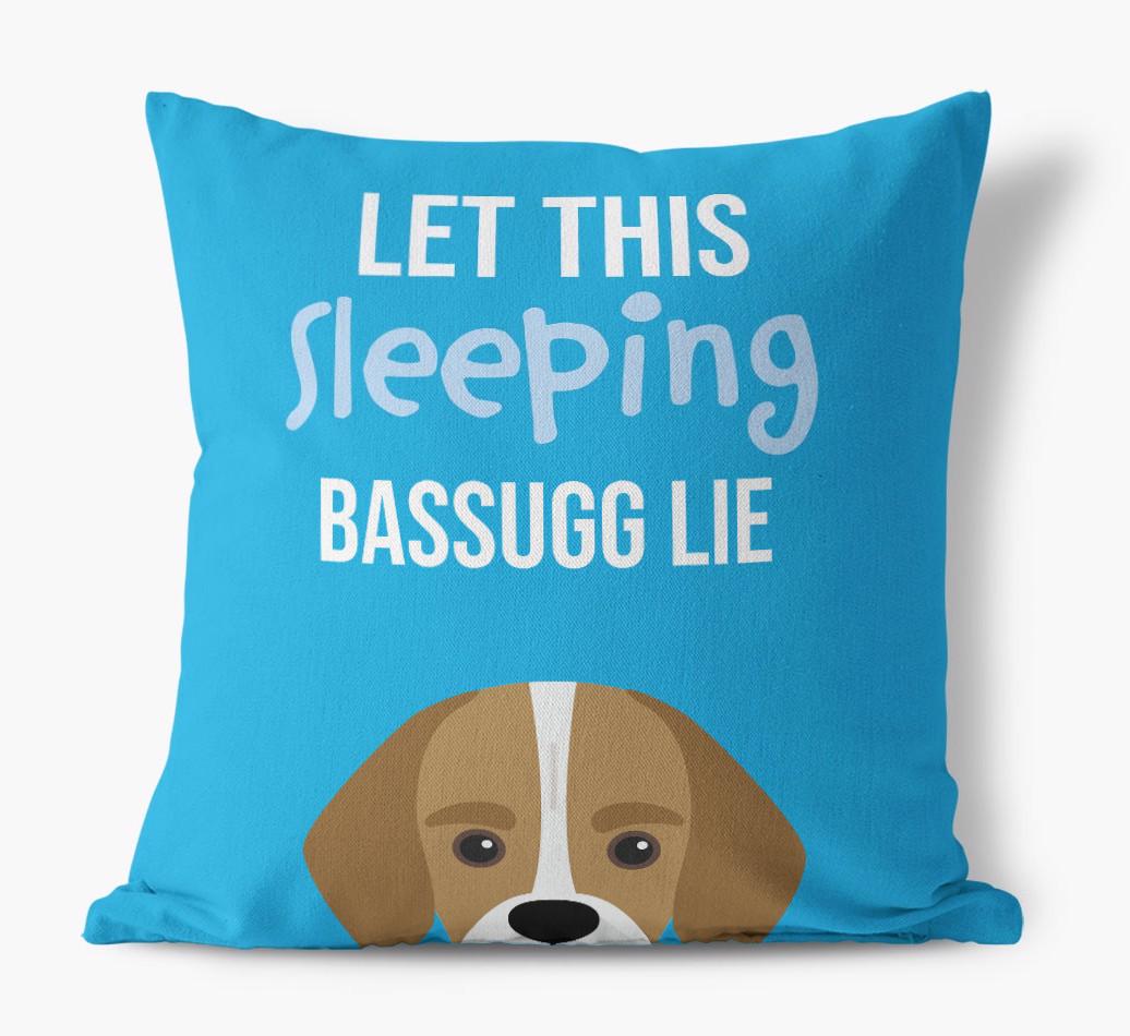 Let This Sleeping {breedShortName} Lie: Personalized Canvas Pillow