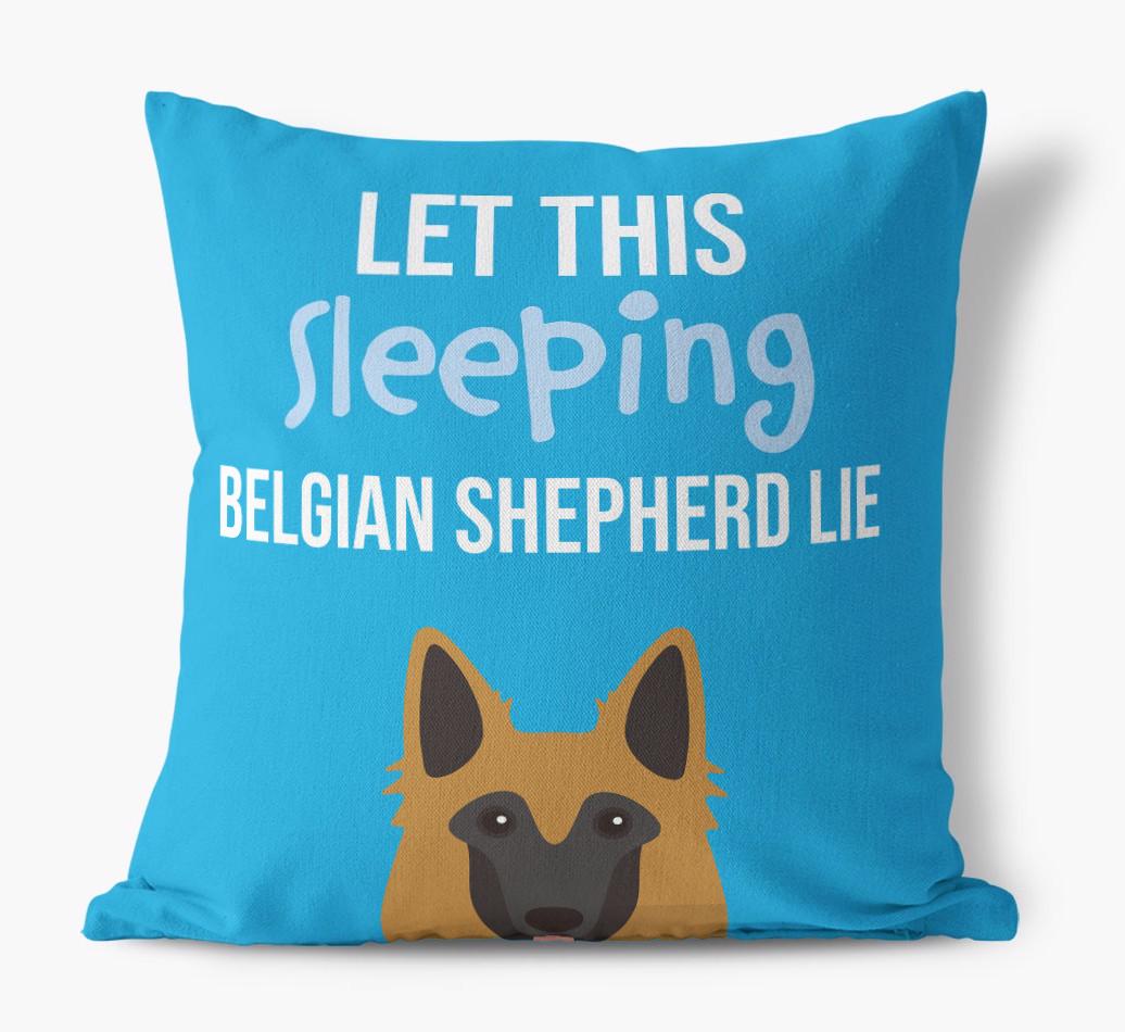 Let This Sleeping {breedShortName} Lie: Personalized Canvas Pillow