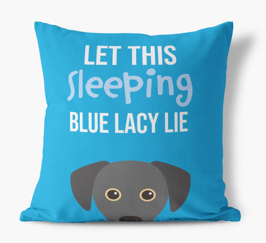 Let This Sleeping {breedShortName} Lie: Personalized Canvas Pillow
