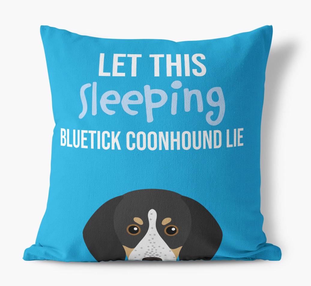Let This Sleeping {breedShortName} Lie: Personalized Canvas Pillow