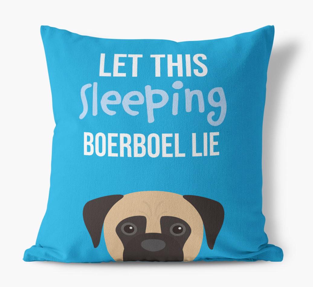 Let This Sleeping {breedShortName} Lie: Personalized Canvas Pillow