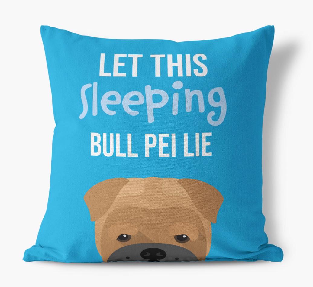 Let This Sleeping {breedShortName} Lie: Personalized Canvas Pillow