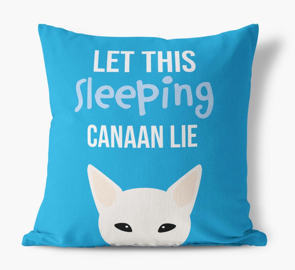 Let This Sleeping {breedShortName} Lie: Personalized Canvas Pillow