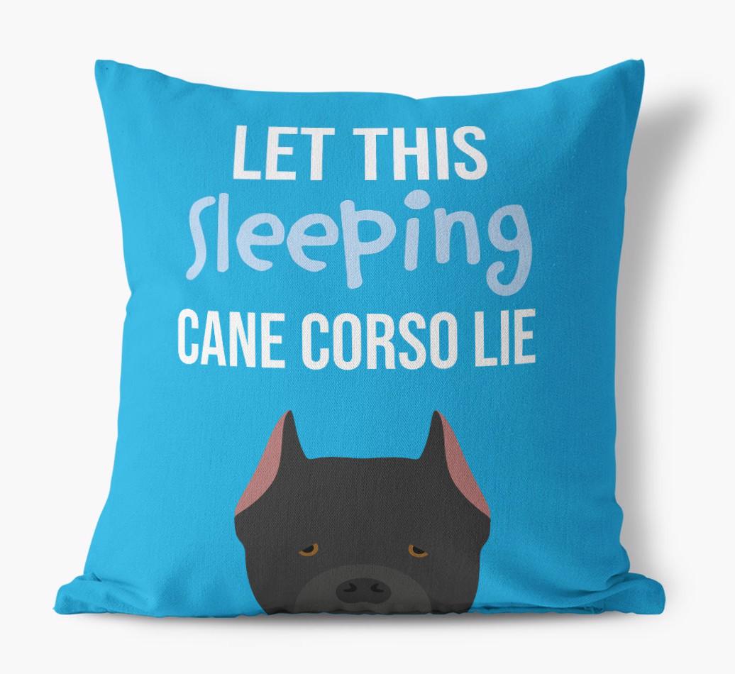 Let This Sleeping {breedShortName} Lie: Personalized Canvas Pillow