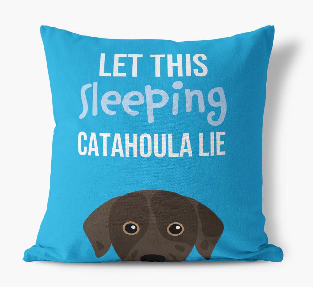 Let This Sleeping {breedShortName} Lie: Personalized Canvas Pillow